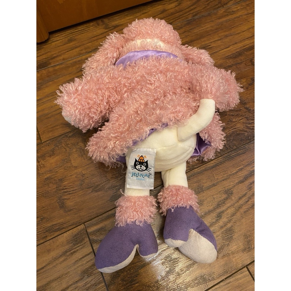 Jellycat Furcoat Poodle Soft Plush Toy Dog Vintage Fluffy Curly Pink Glam Lovey - Picture 2 of 6